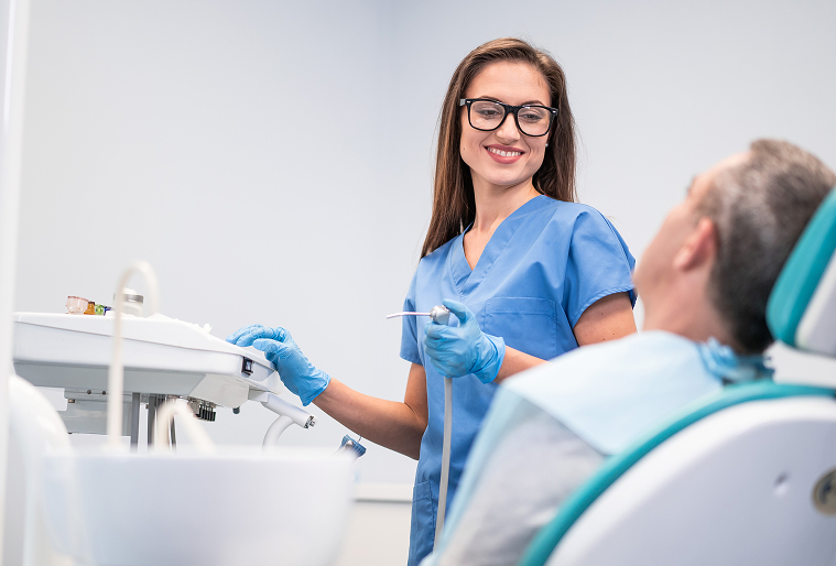 dentist working on patient