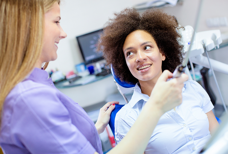 woman with dentist