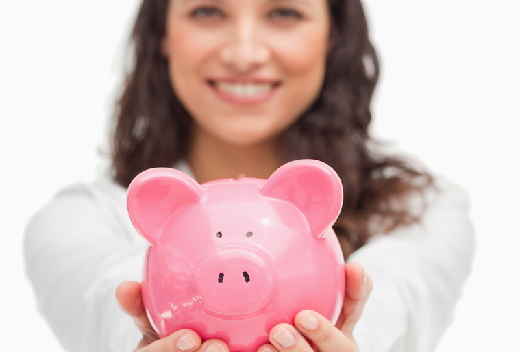 woman with piggy bank