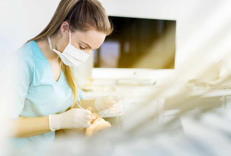 dentist working on patient